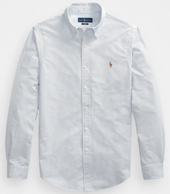 RL slim fit oxford grey Striped shirt