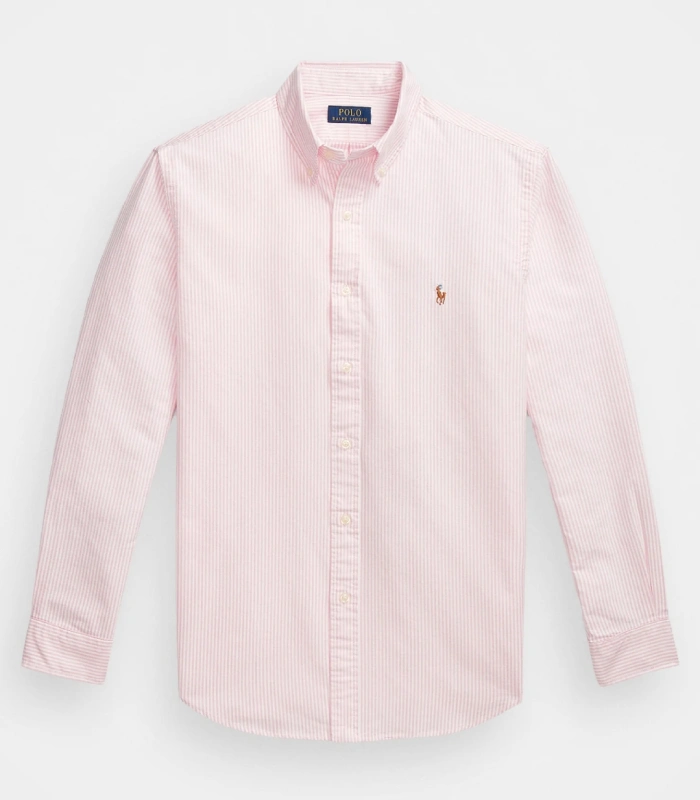 RL slim fit oxford pink Striped shirt