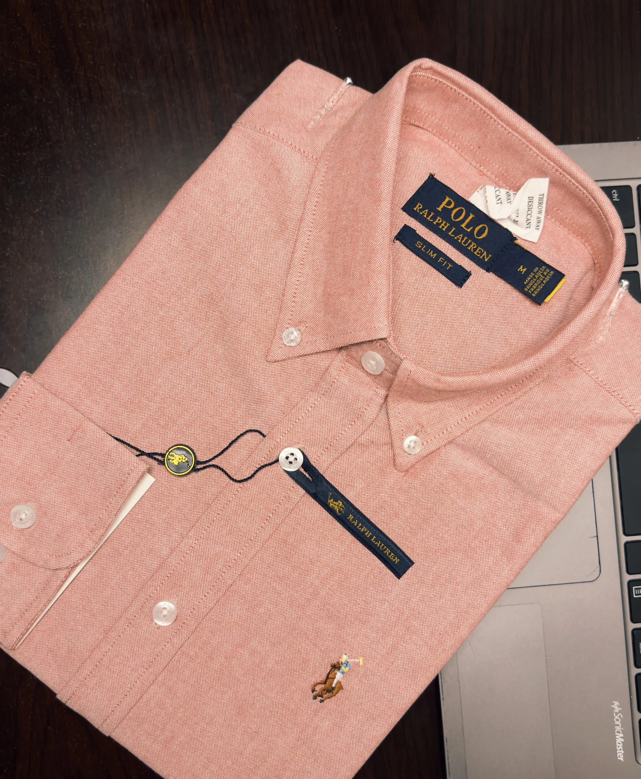 RL slim fit oxford peach shirt - Image 2