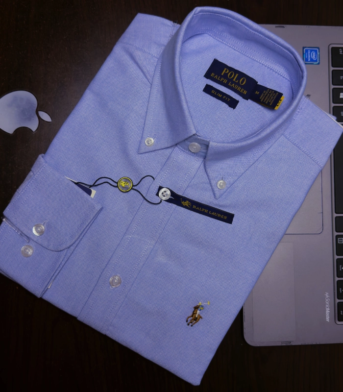 RL slim fit oxford Sky blue shirt - Image 2