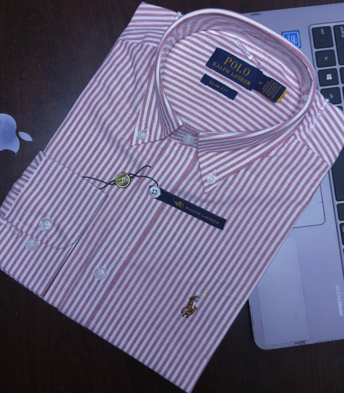 RL slim fit oxford Rose Striped shirt - Image 2