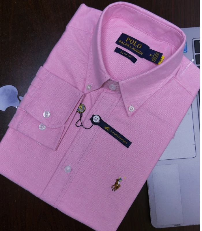RL slim fit oxford pink shirt - Image 2